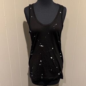Bag 31 rag & bone Jean Women Small Black Tank Top with White Paint Speckles